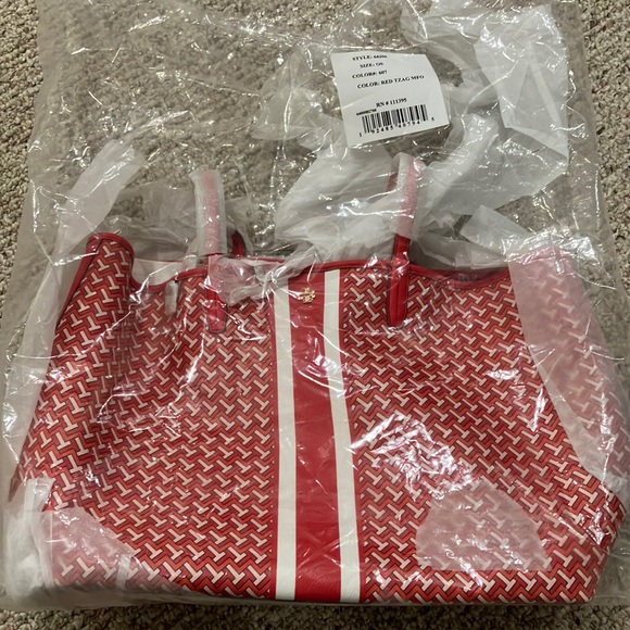 Tory Burch T Zag Tote, Red, #64206, Retail $399 - Picture 2 of 10